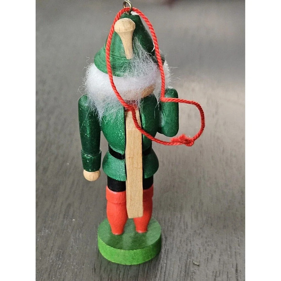 VINTAGE Holzkunst Chr.Ulbricht Green Nutcracker Ornament - Picture 3 of 5